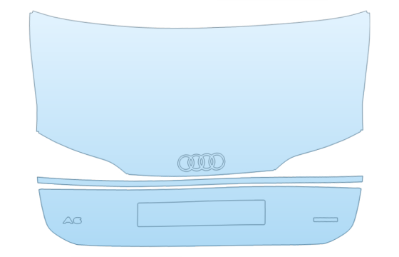 2026 AUDI A6 PREMIUM FULL TRUNK W/EMBLEMS PPF kit 2026 AUDI A6 PREMIUM FULL TRUNK W/EMBLEMS paint protection film kit