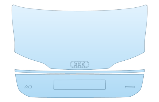 2026 AUDI A6 PRESTIGE FULL TRUNK W/EMBLEMS PPF kit 2026 AUDI A6 PRESTIGE FULL TRUNK W/EMBLEMS paint protection film kit