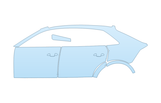 2027 AUDI RSQ8 PERFORMANCE DRIVER SIDE W/ ROOF RACKS paint protection film kit