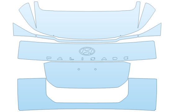 2027 HYUNDAI PALISADE LIMITED REAR HATCH W/EMBLEMS paint protection film kit