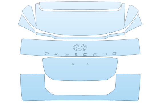 2027 HYUNDAI PALISADE PREFERRED TREND FULL REAR HATCH NO BADGES PPF kit 2027 HYUNDAI PALISADE PREFERRED TREND FULL REAR HATCH NO BADGES paint protection film kit