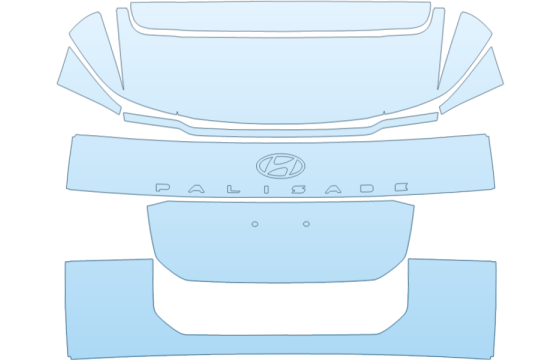 2027 HYUNDAI PALISADE SE FULL REAR HATCH NO BADGES PPF kit 2027 HYUNDAI PALISADE SE FULL REAR HATCH NO BADGES paint protection film kit