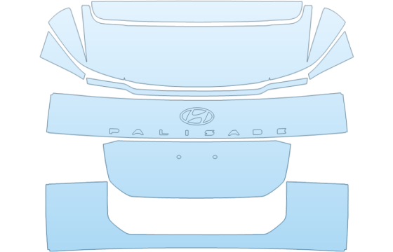 2027 HYUNDAI PALISADE SEL FULL REAR HATCH NO BADGES PPF kit 2027 HYUNDAI PALISADE SEL FULL REAR HATCH NO BADGES paint protection film kit