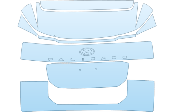2027 HYUNDAI PALISADE SEL CONVENIENCE FULL REAR HATCH NO BADGES PPF kit 2027 HYUNDAI PALISADE SEL CONVENIENCE FULL REAR HATCH NO BADGES paint protection film kit