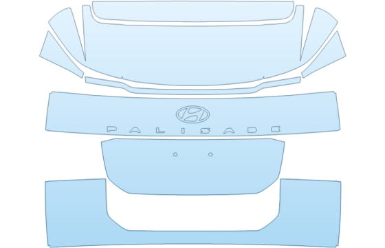 2027 HYUNDAI PALISADE SEL PREMIUM FULL REAR HATCH NO BADGES PPF kit 2027 HYUNDAI PALISADE SEL PREMIUM FULL REAR HATCH NO BADGES paint protection film kit