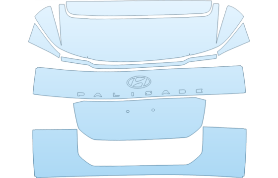 2027 HYUNDAI PALISADE XRT PRO FULL REAR HATCH NO BADGES PPF kit 2027 HYUNDAI PALISADE XRT PRO FULL REAR HATCH NO BADGES paint protection film kit