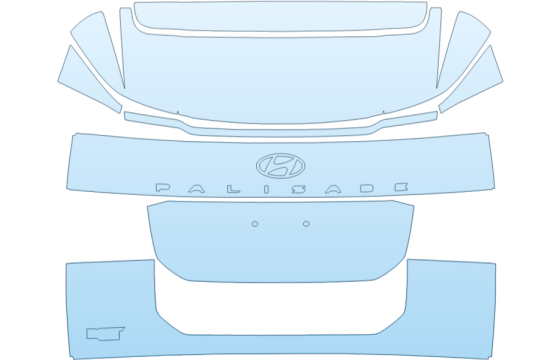 2027 HYUNDAI PALISADE XRT PRO FULL REAR HATCH XRT EMBLEM PPF kit 2027 HYUNDAI PALISADE XRT PRO FULL REAR HATCH XRT EMBLEM paint protection film kit