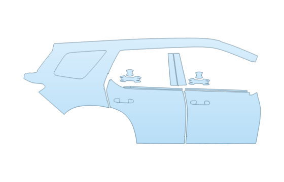 2027 HONDA PILOT TRAILSPORT PASSENGER SIDE PPF kit 2027 HONDA PILOT TRAILSPORT PASSENGER SIDE paint protection film kit