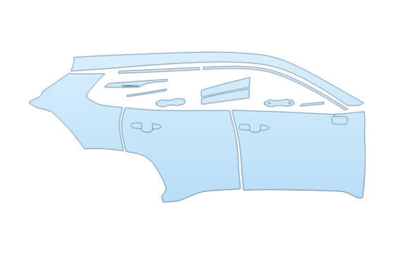 2026 TOYOTA COROLLA CROSS HYBRID S FULL PASSENGER SIDE PPF kit 2026 TOYOTA COROLLA CROSS HYBRID S FULL PASSENGER SIDE paint protection film kit