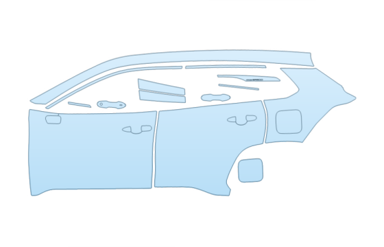 2026 TOYOTA COROLLA CROSS HYBRID XSE FULL DRIVER SIDE PPF kit 2026 TOYOTA COROLLA CROSS HYBRID XSE FULL DRIVER SIDE paint protection film kit
