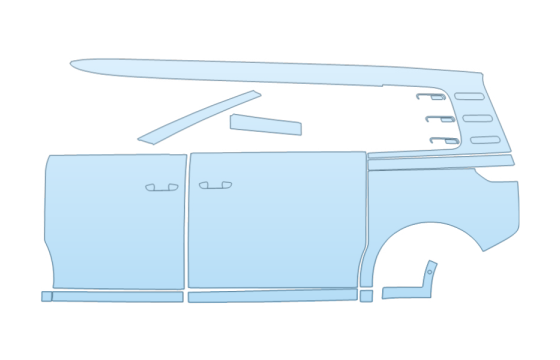 2027 VOLKSWAGEN ID BUZZ (LWB) PRO S DRIVER SIDE PPF kit 2027 VOLKSWAGEN ID BUZZ (LWB) PRO S DRIVER SIDE paint protection film kit