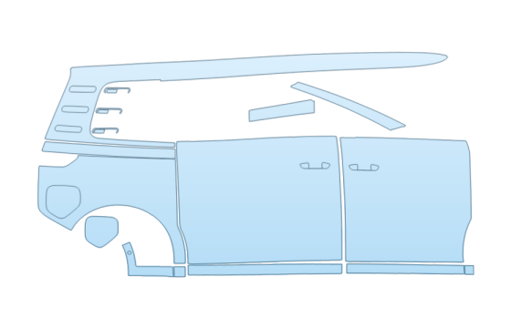 2027 VOLKSWAGEN ID BUZZ (LWB) PRO S PASSENGER SIDE PPF kit 2027 VOLKSWAGEN ID BUZZ (LWB) PRO S PASSENGER SIDE paint protection film kit