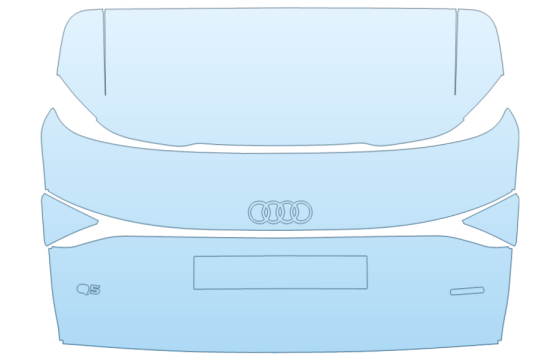 2025 AUDI Q5 SPORTBACK PREMIUM PLUS FULL REAR HATCH W/EMBLEMS paint protection film kit