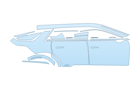 2027 CADILLAC LYRIQ-V V-SERIES FULL PASSENGER SIDE PPF kit 2027 CADILLAC LYRIQ-V V-SERIES FULL PASSENGER SIDE paint protection film kit