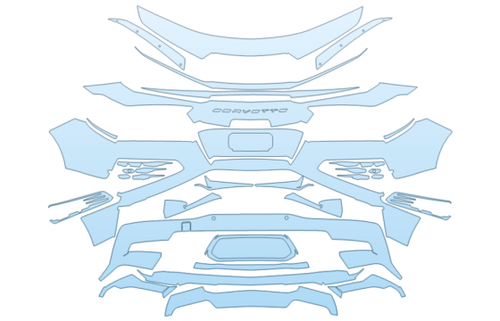 2025 CHEVROLET CORVETTE ZR1X COUPE REAR BUMPER PPF kit 2025 CHEVROLET CORVETTE ZR1X COUPE REAR BUMPER paint protection film kit