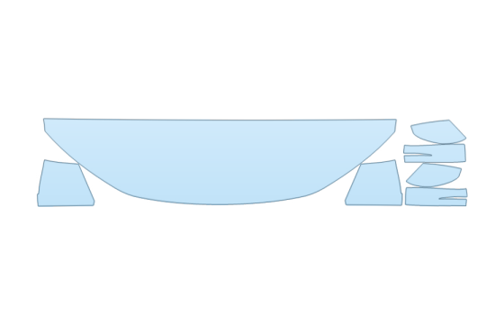 2025 HONDA ODYSSEY EX-L HOOD FENDERS MIRRORS 18 INCH STRAIGHT (WRAPPED EDGES) paint protection film kit