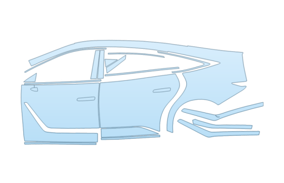 2026 LEXUS ES 350E LUXURY DRIVER SIDE PPF kit 2026 LEXUS ES 350E LUXURY DRIVER SIDE paint protection film kit