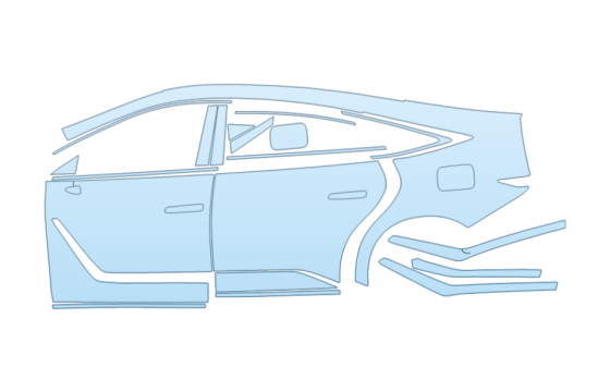 2026 LEXUS ES 350H PREMIUM AWD DRIVER SIDE W/GASCAP paint protection film kit
