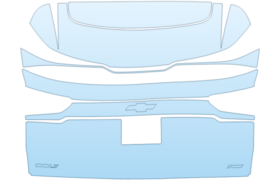 2027 CHEVROLET BOLT RS FULL REAR HATCH W/BOLT AND RS EMBLEMS paint protection film kit