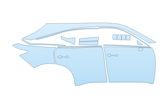 2027 INFINITI QX65 AUTOGRAPH PASSENGER SIDE paint protection film kit