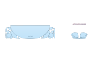 2026 KIA EV5 LAND HOOD FENDERS MIRRORS 24 INCH STRAIGHT (WRAPPED EDGES)