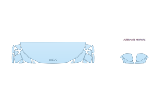 2027 KIA EV5 LAND HOOD FENDERS MIRRORS 24 INCH STRAIGHT (WRAPPED EDGES) paint protection film kit