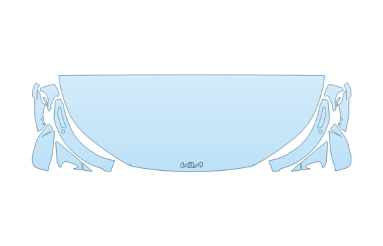 2027 KIA EV6 GT-LINE HOOD FENDERS MIRRORS 30 INCH STRAIGHT (WRAPPED EDGES) paint protection film kit