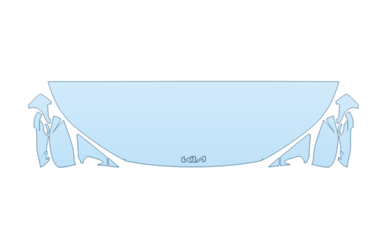 2025 KIA EV6 WIND HOOD FENDERS MIRRORS 24 INCH STRAIGHT (WRAPPED EDGES) PPF kit 2025 KIA EV6 WIND HOOD FENDERS MIRRORS 24 INCH STRAIGHT (WRAPPED EDGES) paint protection film kit