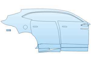 2027 ASTON MARTIN DBX 707 DOOR ROCKER PANEL AND REAR FENDER KIT RIGHT SIDE ONLY