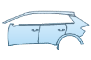 2027 AUDI Q4 E-TRON SUV PRESTIGE REAR FENDER AND DOOR KIT LEFT SIDE ONLY