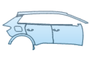 2027 AUDI Q4 E-TRON SUV PRESTIGE REAR FENDER AND DOOR KIT RIGHT SIDE ONLY
