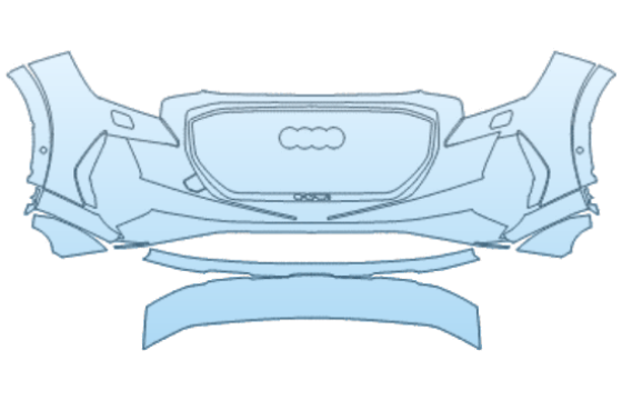 PAINT PROTECTION KIT - 2027 AUDI Q4 E-TRON SUV PRESTIGE BUMPER KIT INCONSISTENT PARKING SENSORS WITH PARKING SENSORS WITH HEADLAMP WASHERS - PRECUT PPF CLEAR BRA WRAP