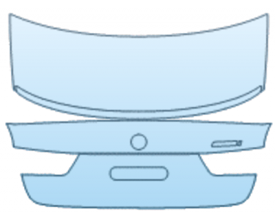 PAINT PROTECTION KIT - 2025 BMW 3 SERIES 330I M SPORT TRUNK LID KIT BADGE PLACEMENT VARIES WITH SPOILER - PLACEMENT VARIES - PRECUT PPF CLEAR BRA WRAP
