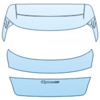PAINT PROTECTION KIT - 2025 PORSCHE TAYCAN CROSS TURISMO 4S TRUNK LID KIT WITH TAYCAN 4S BADGE - PRECUT PPF CLEAR BRA WRAP