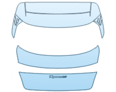 PAINT PROTECTION KIT - 2025 PORSCHE TAYCAN CROSS TURISMO 4S TRUNK LID KIT WITH TAYCAN 4S BADGE - PRECUT PPF CLEAR BRA WRAP