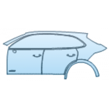 PAINT PROTECTION KIT - 2025 PORSCHE CAYENNE SUV GTS DOOR AND REAR FENDER KIT LEFT SIDE ONLY WITH GTS VINYL CUTOUT - INCONSISTENT PLACEMENT - PRECUT PPF CLEAR BRA WRAP