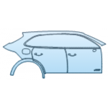 PAINT PROTECTION KIT - 2025 PORSCHE CAYENNE SUV GTS DOOR AND REAR FENDER KIT RIGHT SIDE ONLY WITH GTS VINYL CUTOUT - INCONSISTENT PLACEMENT - PRECUT PPF CLEAR BRA WRAP