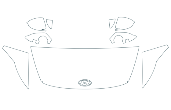 PAINT PROTECTION KIT - 2027 HYUNDAI SONATA HYBRID 22 HOOD FENDERS MIRRORS (NO WRAPPED EDGES) - PRECUT PPF CLEAR BRA WRAP