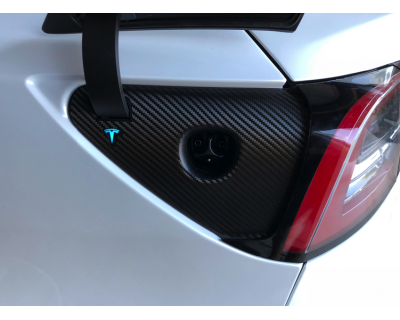 PAINT PROTECTION KIT - CHARGE PORT CARBON FIBER 3M FILM - PRECUT PPF CLEAR BRA WRAP